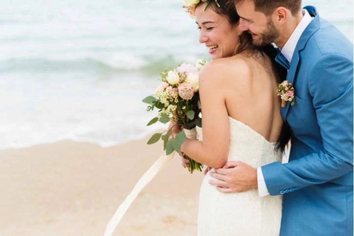 An island castaway wedding